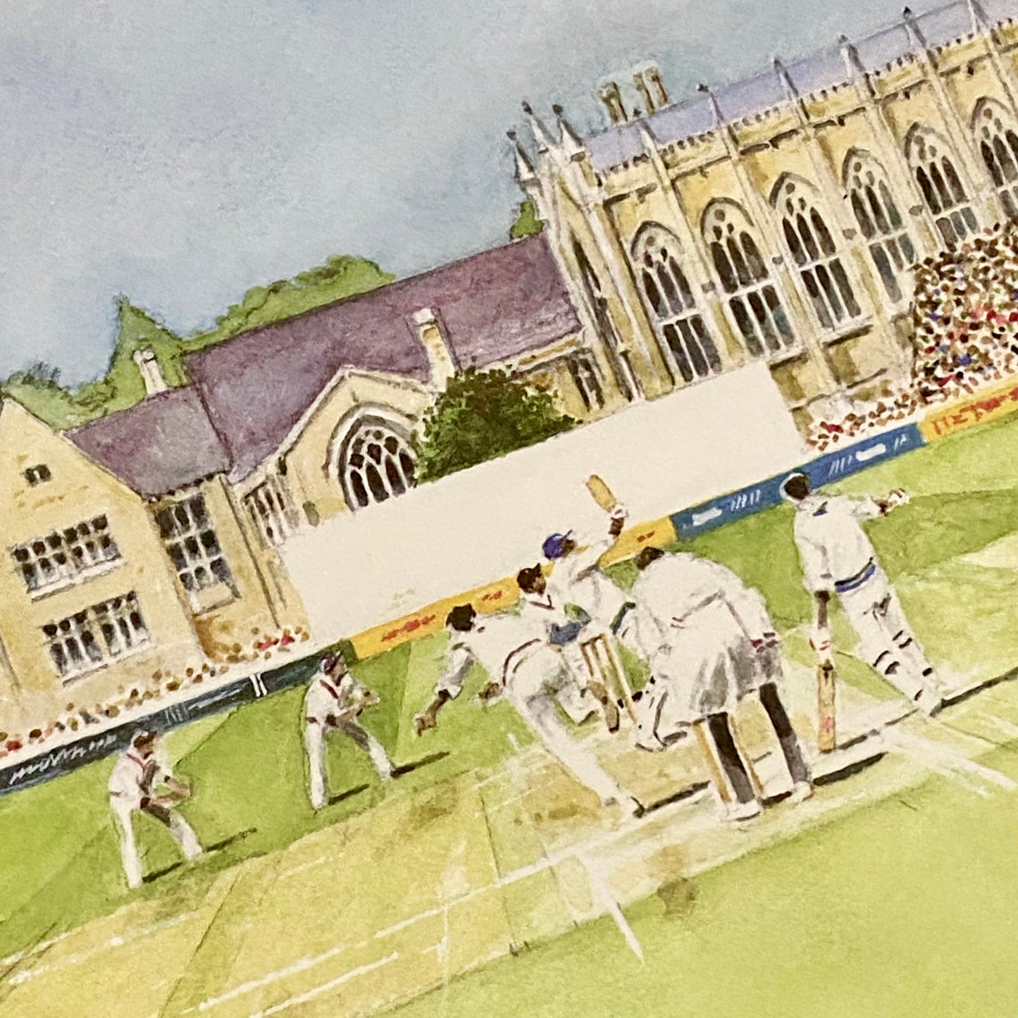 Vintage Cheltenham Cricket Festival Club Plate Signed Art Print G Jones Framed