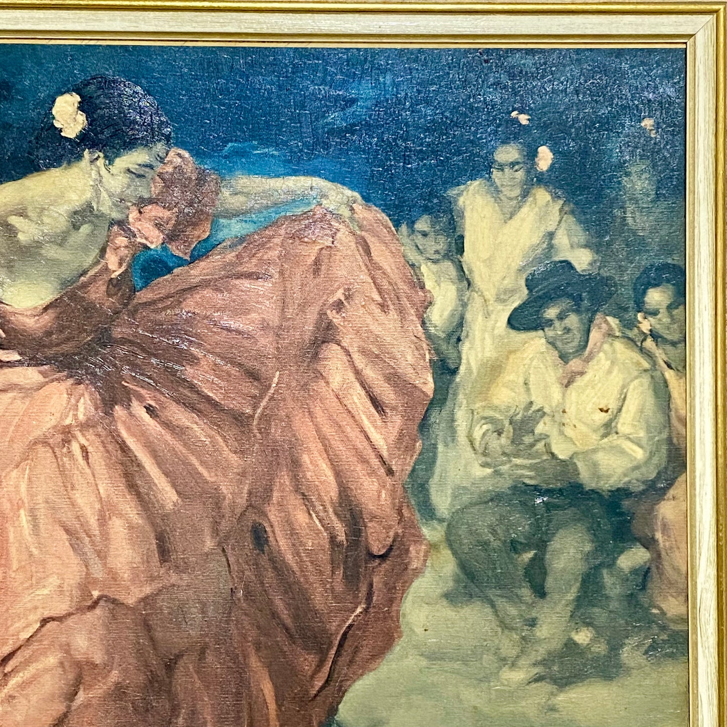 Vintage The Red Skirt Flamenco Spanish Dancer 1956 Signed Art Print FRS Framed