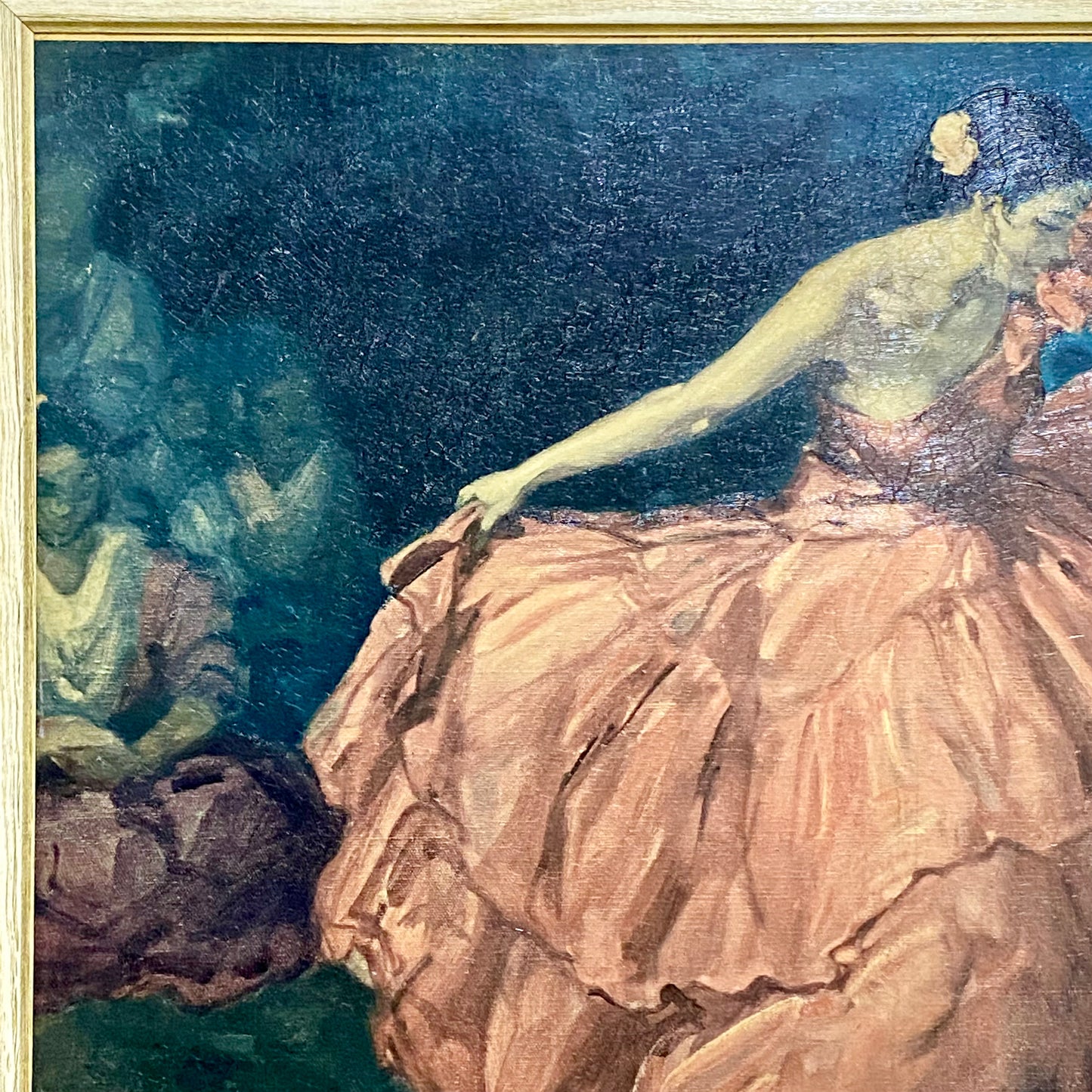 Vintage The Red Skirt Flamenco Spanish Dancer 1956 Signed Art Print FRS Framed