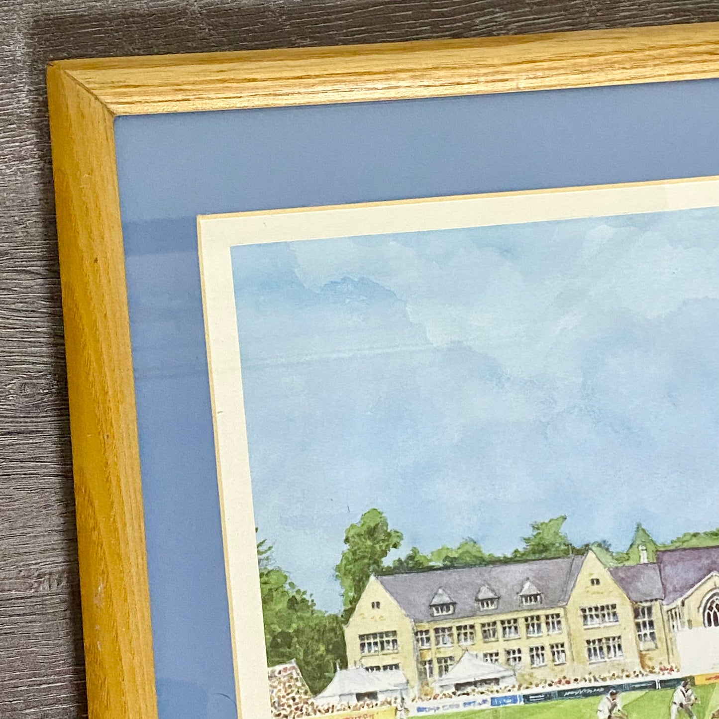 Vintage Cheltenham Cricket Festival Club Plate Signed Art Print G Jones Framed