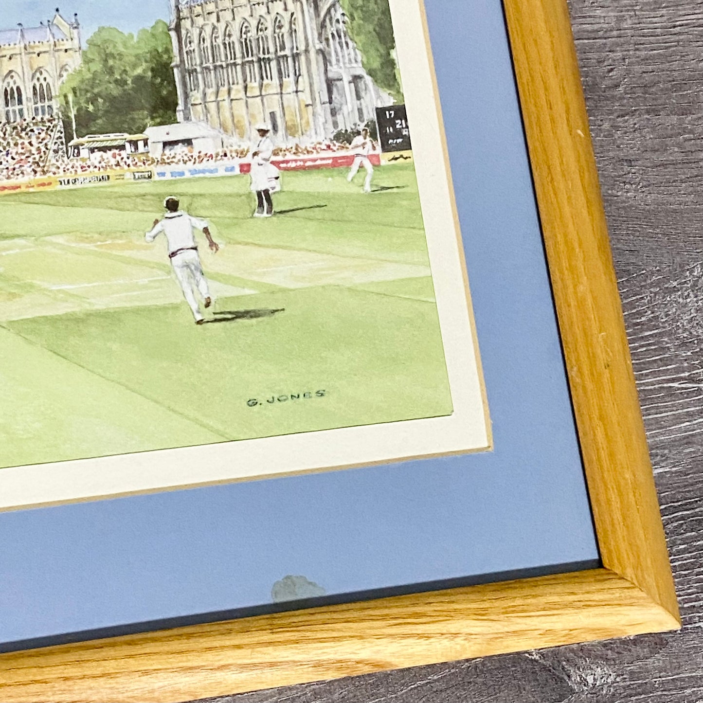 Vintage Cheltenham Cricket Festival Club Plate Signed Art Print G Jones Framed