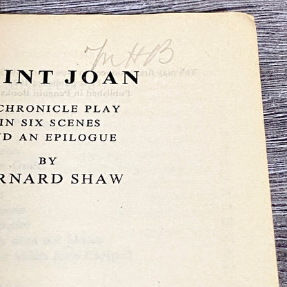 Vintage Saint Joan By Bernard Shaw No. 565 Penguin Books 1946 Paperback Book
