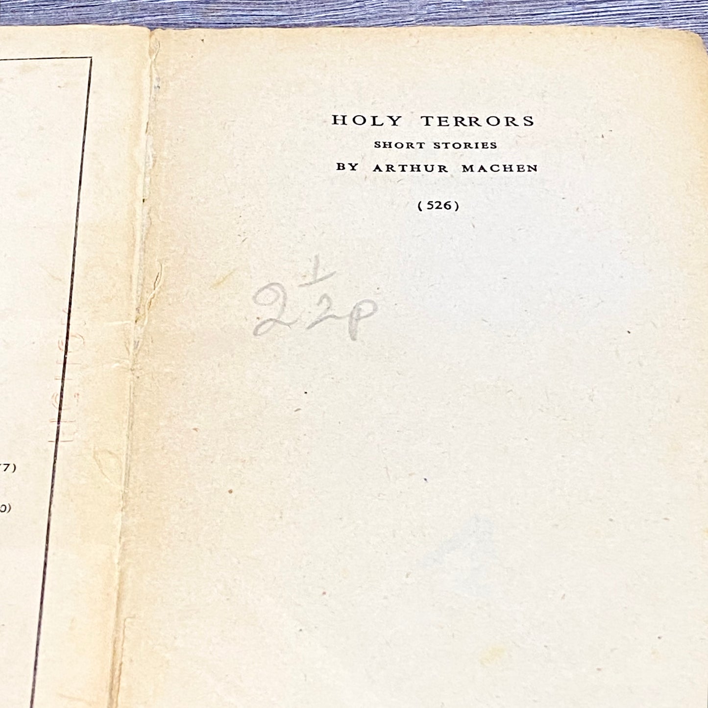 Vintage Holy Terrors By Arthur Machen No. 526 Penguin Books 1946 Paperback Book