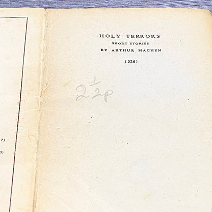 Vintage Holy Terrors By Arthur Machen No. 526 Penguin Books 1946 Paperback Book