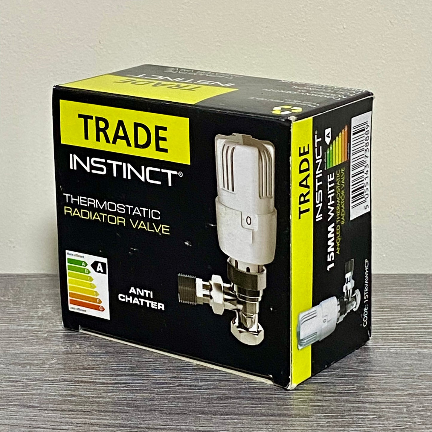 Inta 15mm Trade Angled Twin Pack Thermostatic Radiator Valve & Lock Shield 2pc