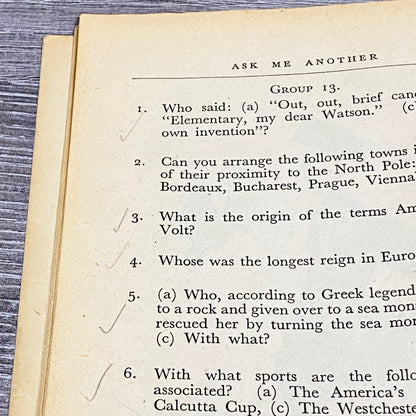Vintage Ask Me Another By Hubert Phillips Penguin Books 1945 Paperback Book