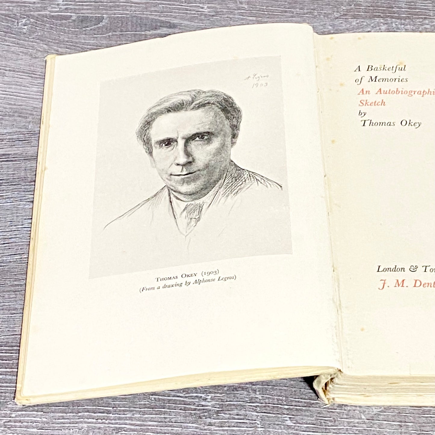 Vintage A Basketful Of Memories By Thomas Okey 1930 Hardcover Book Rare