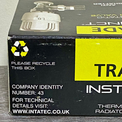 Inta 15mm Trade Angled Twin Pack Thermostatic Radiator Valve & Lock Shield 2pc