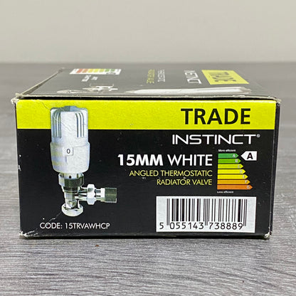 Inta 15mm Trade Angled Twin Pack Thermostatic Radiator Valve & Lock Shield 2pc