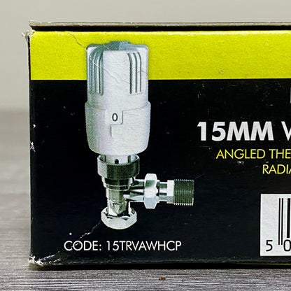 Inta 15mm Trade Angled Twin Pack Thermostatic Radiator Valve & Lock Shield 2pc