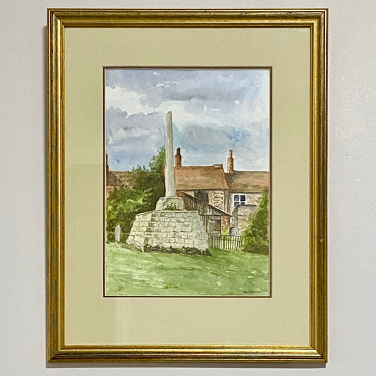 Vintage Binham Market Cross Norfolk Watercolour Painting By Jan Seaman Framed