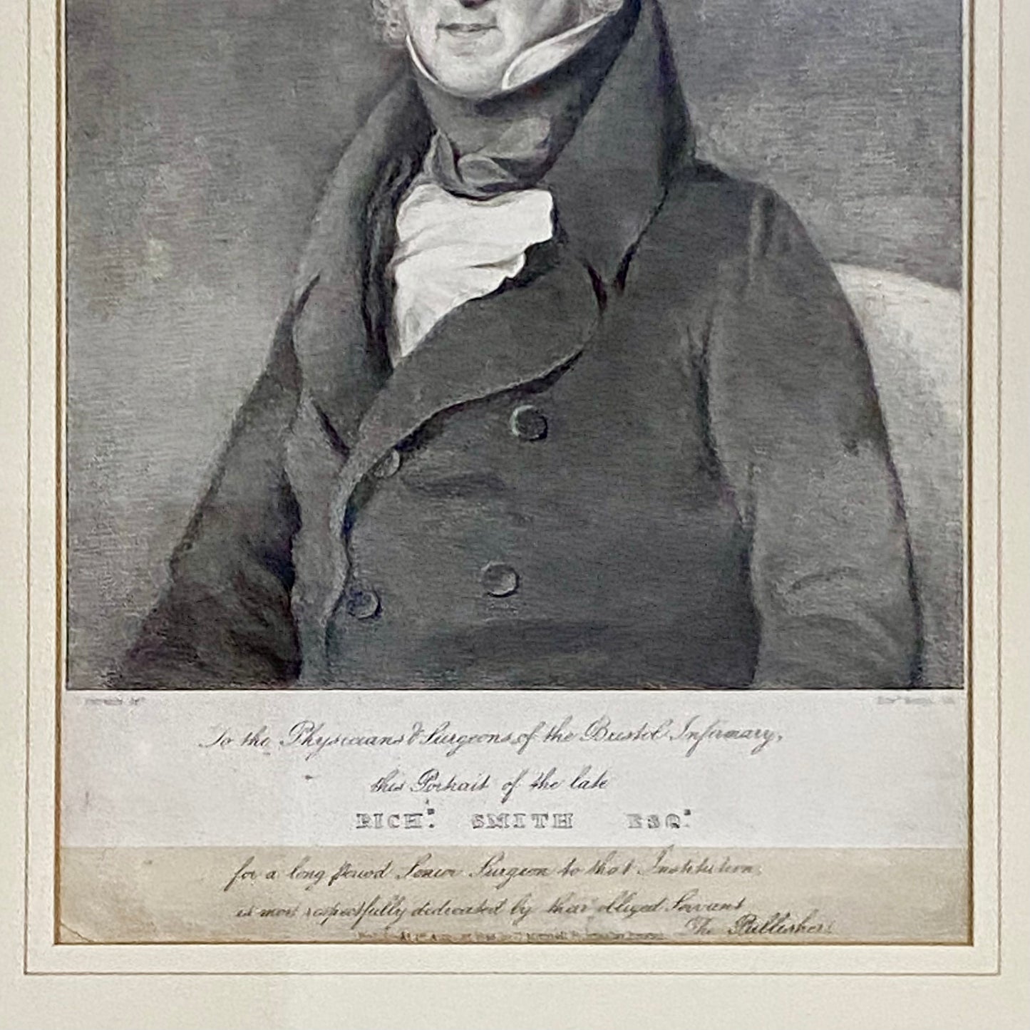 Antique Portrait Of Dr Richard Smith Surgeon Bristol Infirmary Lithograph Framed