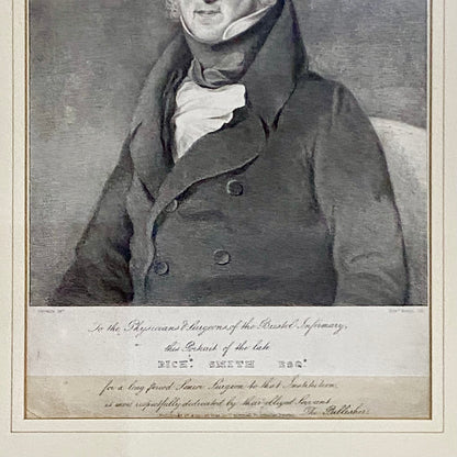 Antique Portrait Of Dr Richard Smith Surgeon Bristol Infirmary Lithograph Framed