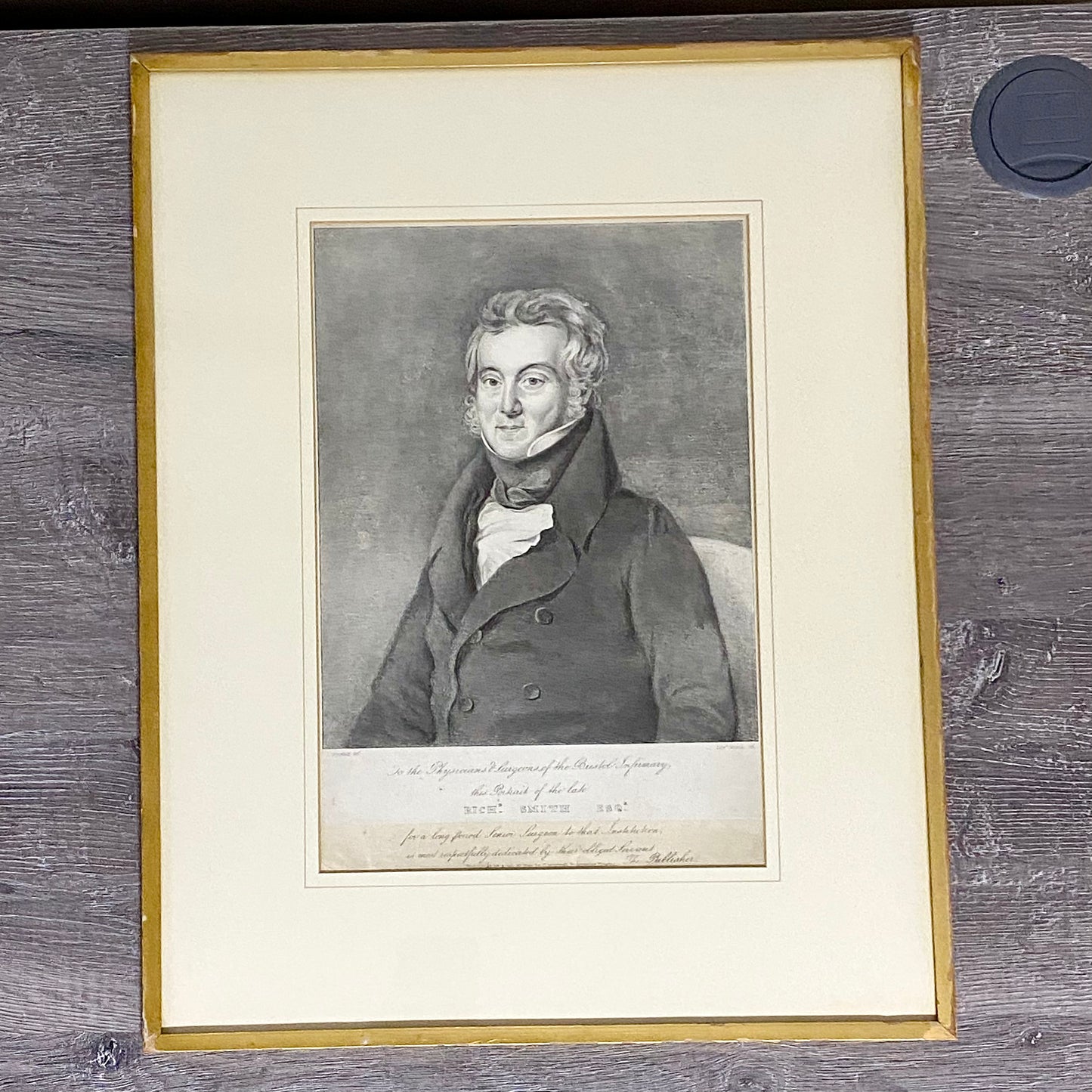Antique Portrait Of Dr Richard Smith Surgeon Bristol Infirmary Lithograph Framed