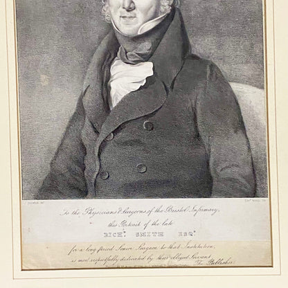 Antique Portrait Of Dr Richard Smith Surgeon Bristol Infirmary Lithograph Framed