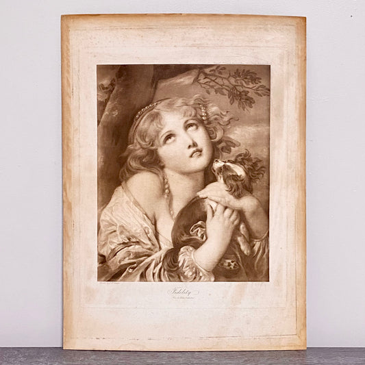 Antique Vintage Fidelity Jean Baptiste Greuze 1913 Painting On Board Art Rare