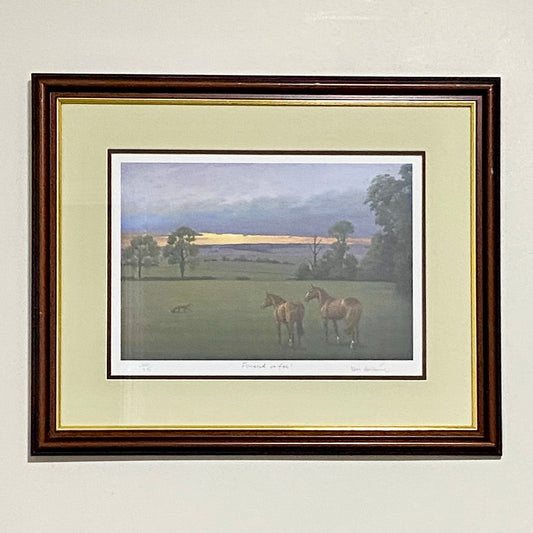 Vintage Friend Or Foe Horse & Fox Art Print Plate Signed Neil Cawthorne Framed