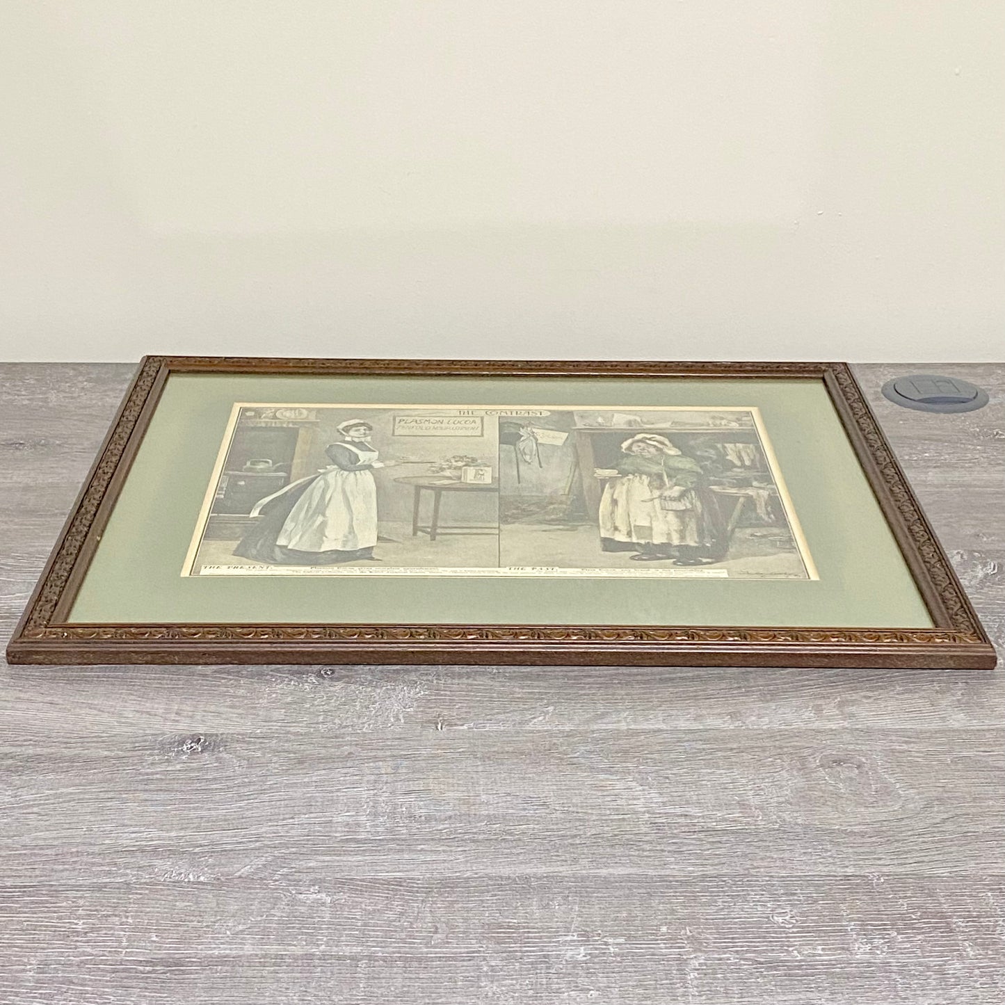 Vintage Plasmon Cocoa The Contrast Advertising Art Print Plate Signed & Framed