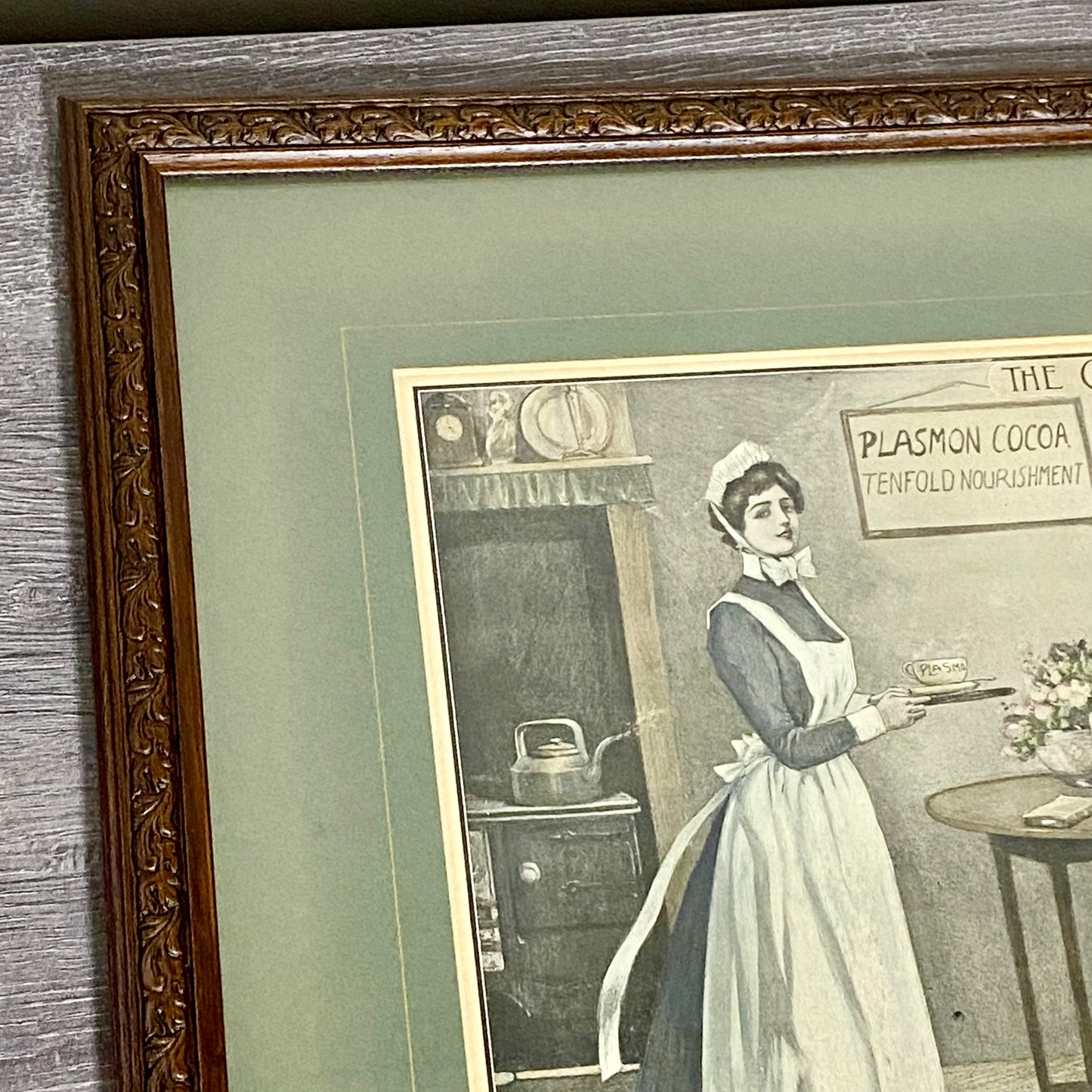 Vintage Plasmon Cocoa The Contrast Advertising Art Print Plate Signed & Framed