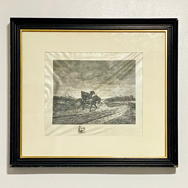 Le Voyageur Louis Ruet After Jean-Louis-Ernest Meissonier 1904 Signed Etching