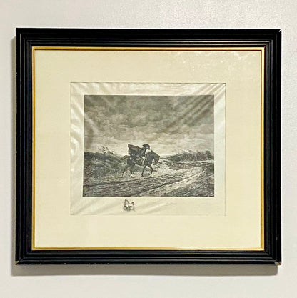 Le Voyageur Louis Ruet After Jean-Louis-Ernest Meissonier 1904 Signed Etching