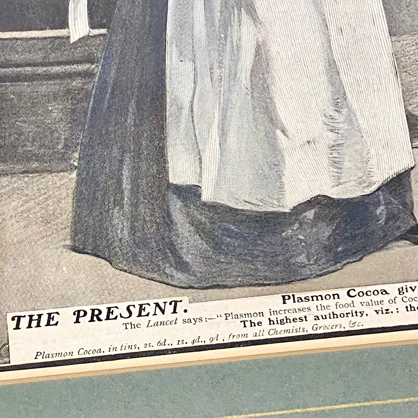 Vintage Plasmon Cocoa The Contrast Advertising Art Print Plate Signed & Framed