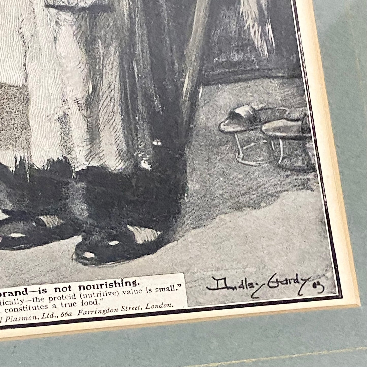 Vintage Plasmon Cocoa The Contrast Advertising Art Print Plate Signed & Framed