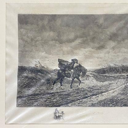 Le Voyageur Louis Ruet After Jean-Louis-Ernest Meissonier 1904 Signed Etching