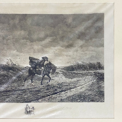 Le Voyageur Louis Ruet After Jean-Louis-Ernest Meissonier 1904 Signed Etching