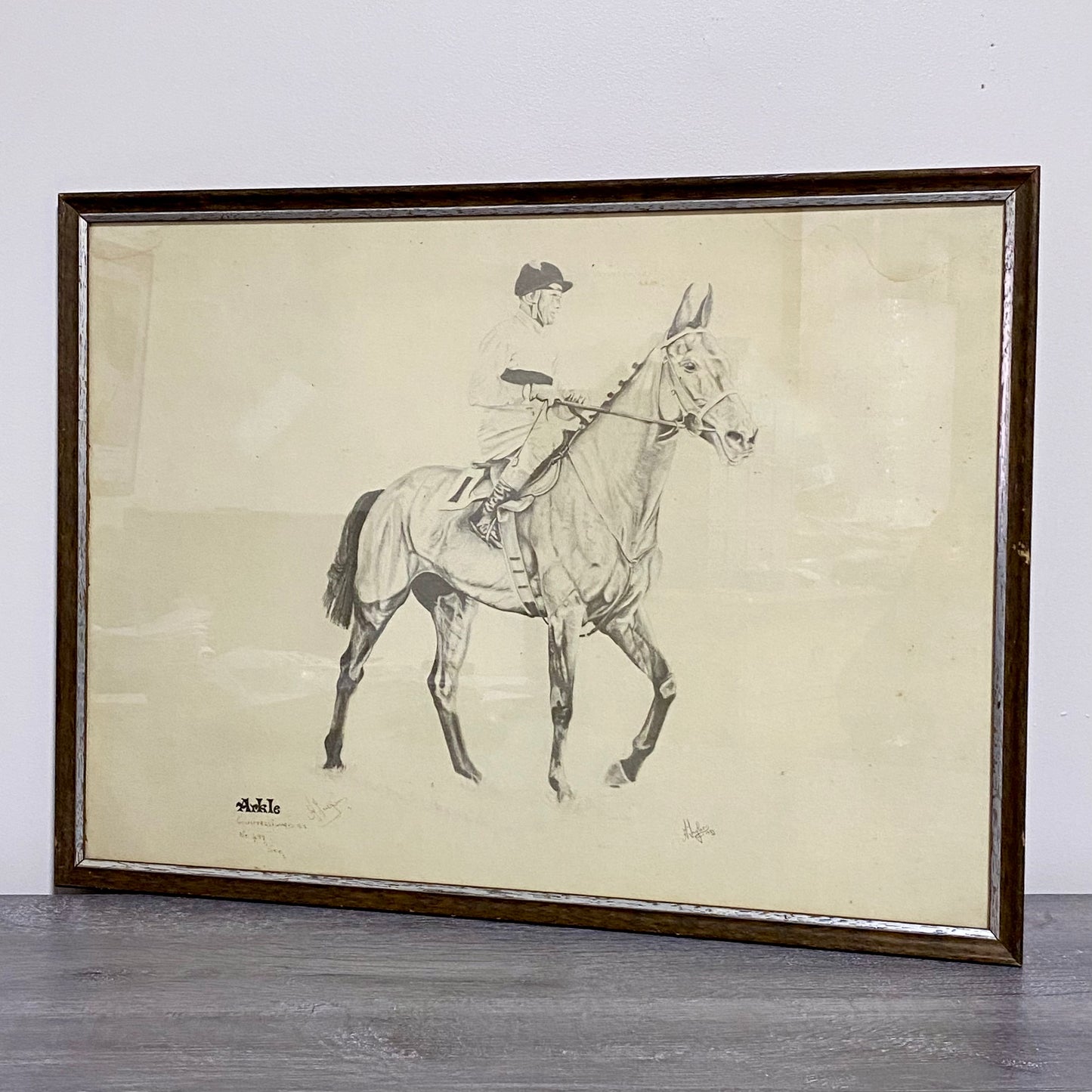 Vintage Horse Arkle Art Print Signed F Taylor 1981 Limited Ed No. 499/500 Rare