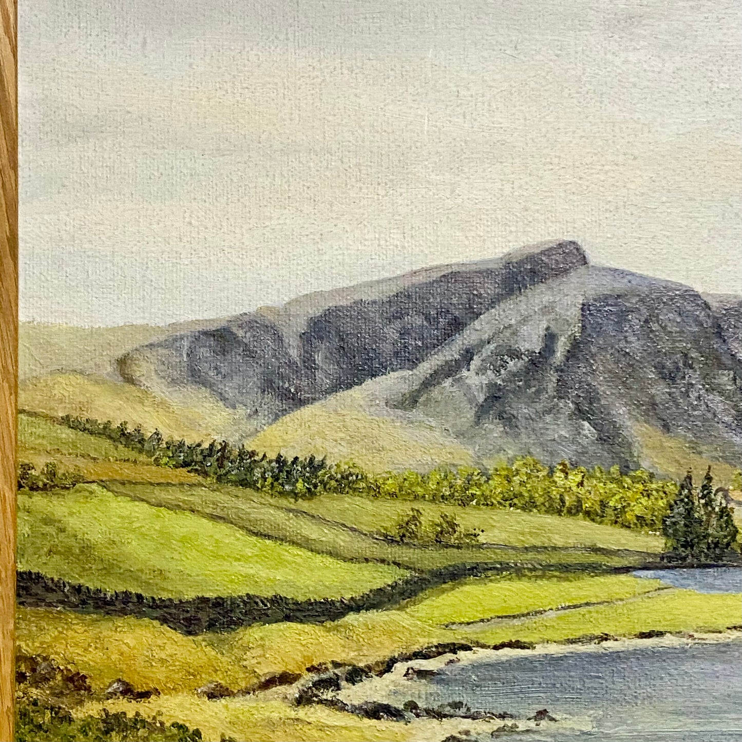 Vintage Lakeside Mountain Landscape Oil On Board Signed A Roodhouse 1972 Framed