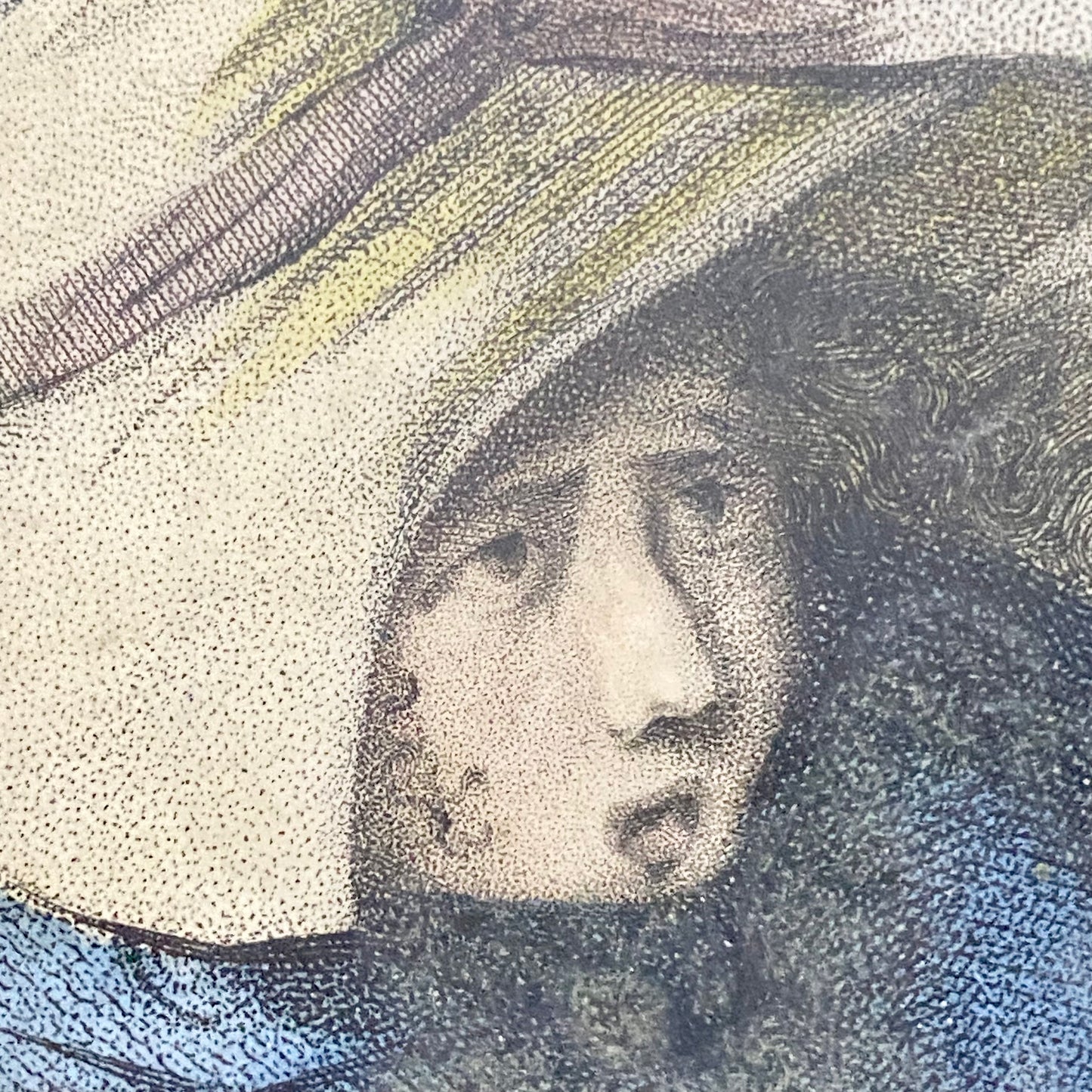 Antique Girl In A Storm After H W Bunbury 1787 Hand Coloured Engraving Framed