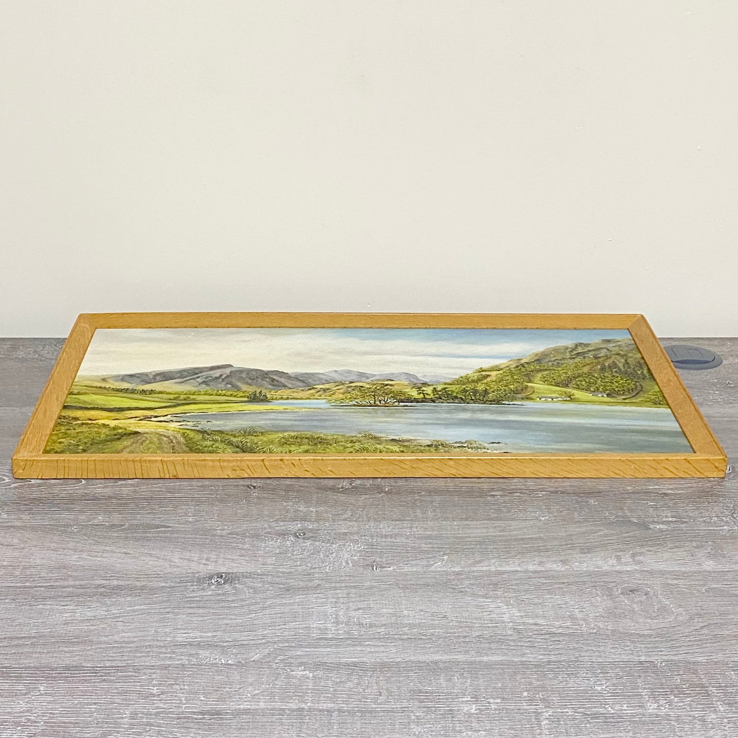 Vintage Lakeside Mountain Landscape Oil On Board Signed A Roodhouse 1972 Framed