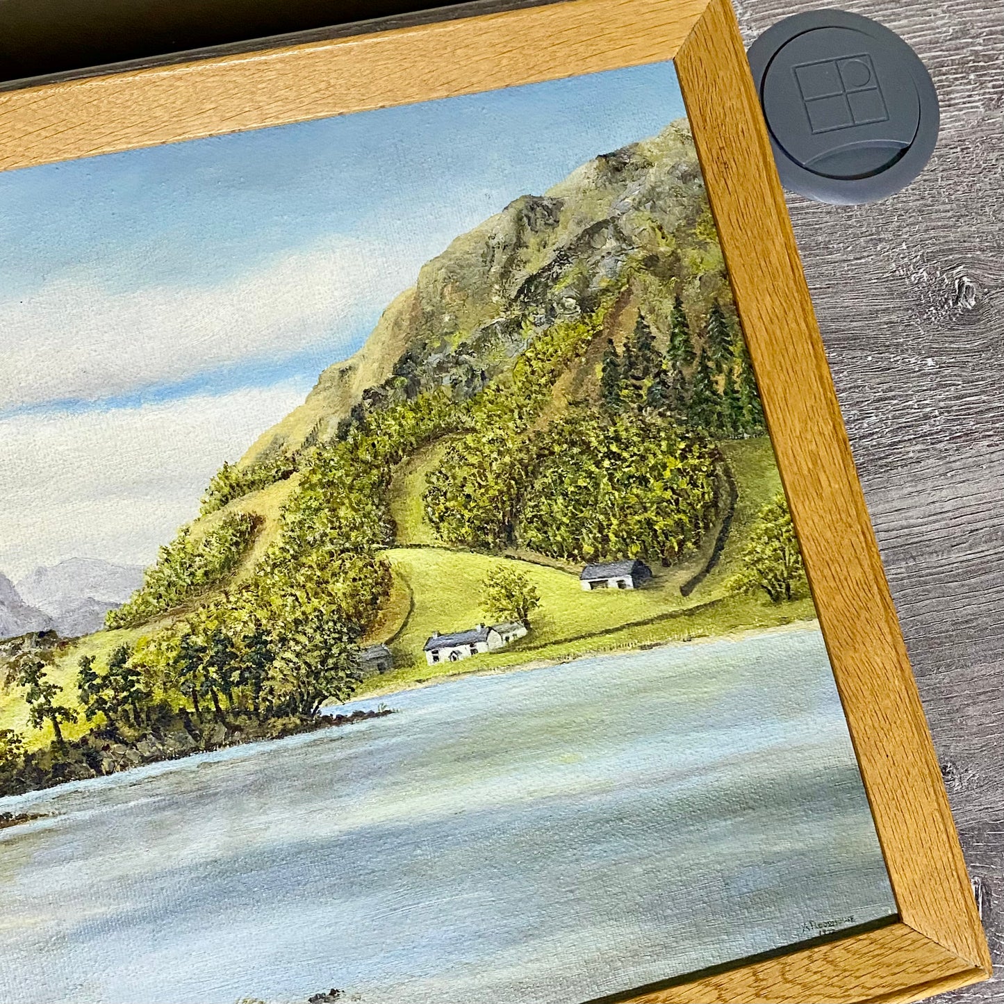 Vintage Lakeside Mountain Landscape Oil On Board Signed A Roodhouse 1972 Framed