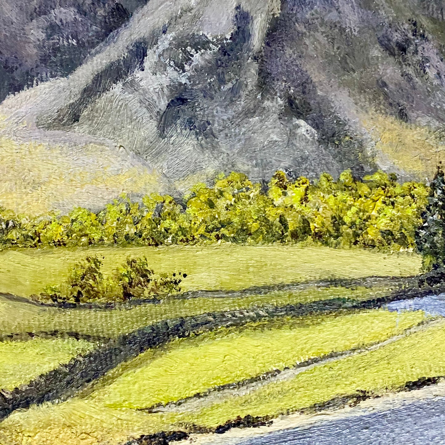 Vintage Lakeside Mountain Landscape Oil On Board Signed A Roodhouse 1972 Framed