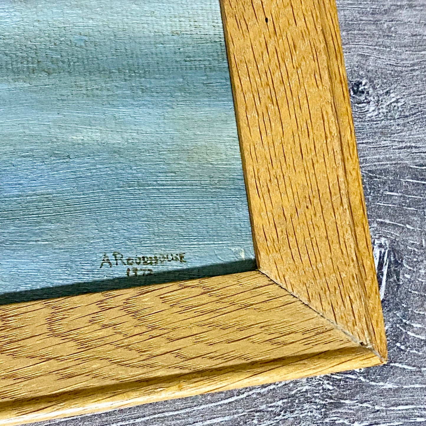 Vintage Lakeside Mountain Landscape Oil On Board Signed A Roodhouse 1972 Framed