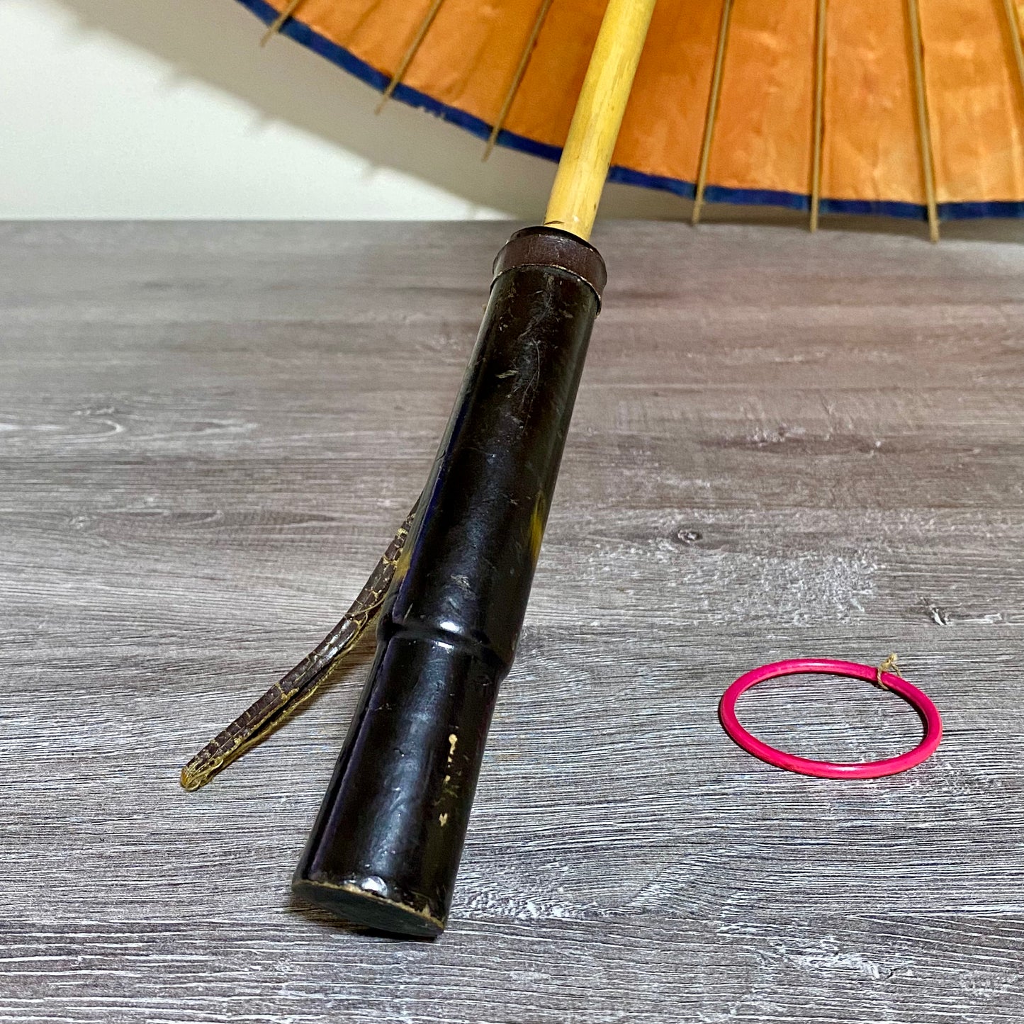 Japanese Vintage Paper Umbrella Parasol Hiyooshiya World War II Colourful Rare