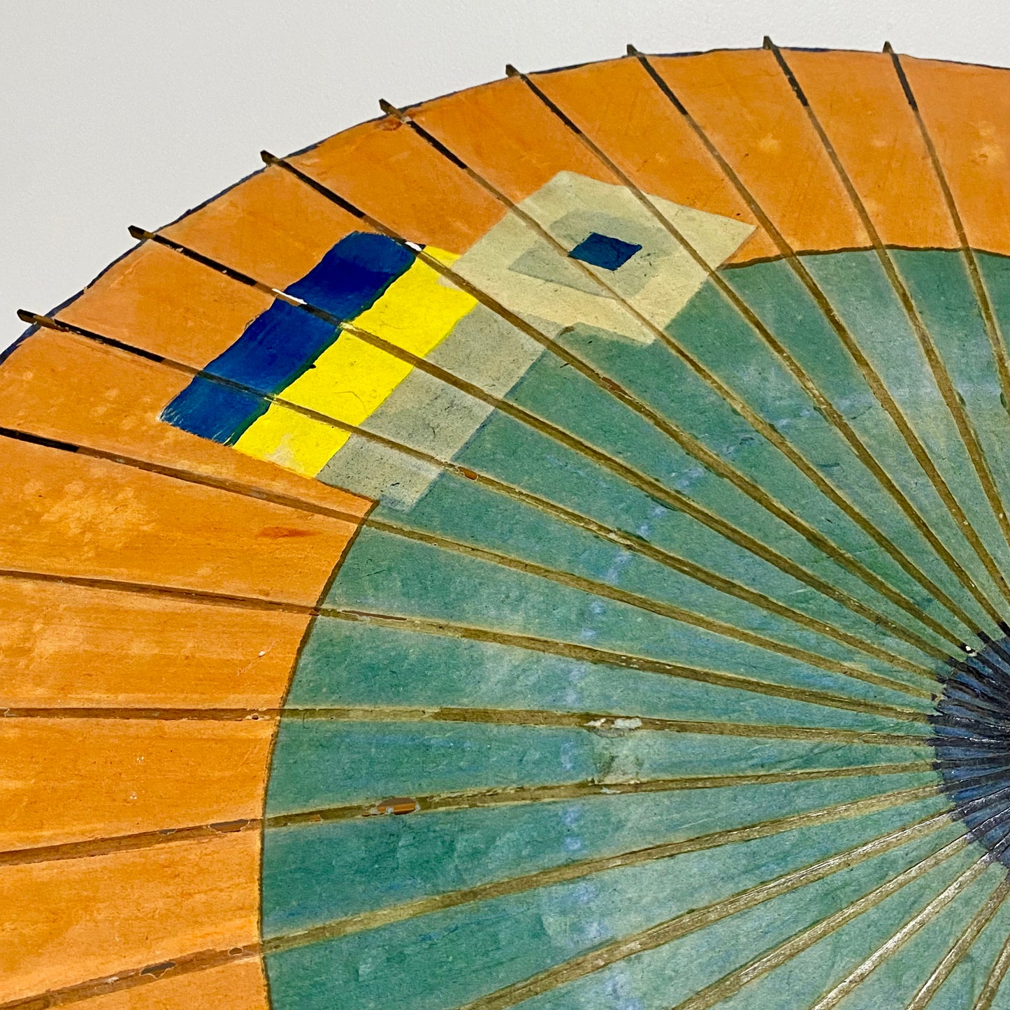 Japanese Vintage Paper Umbrella Parasol Hiyooshiya World War II Colourful Rare