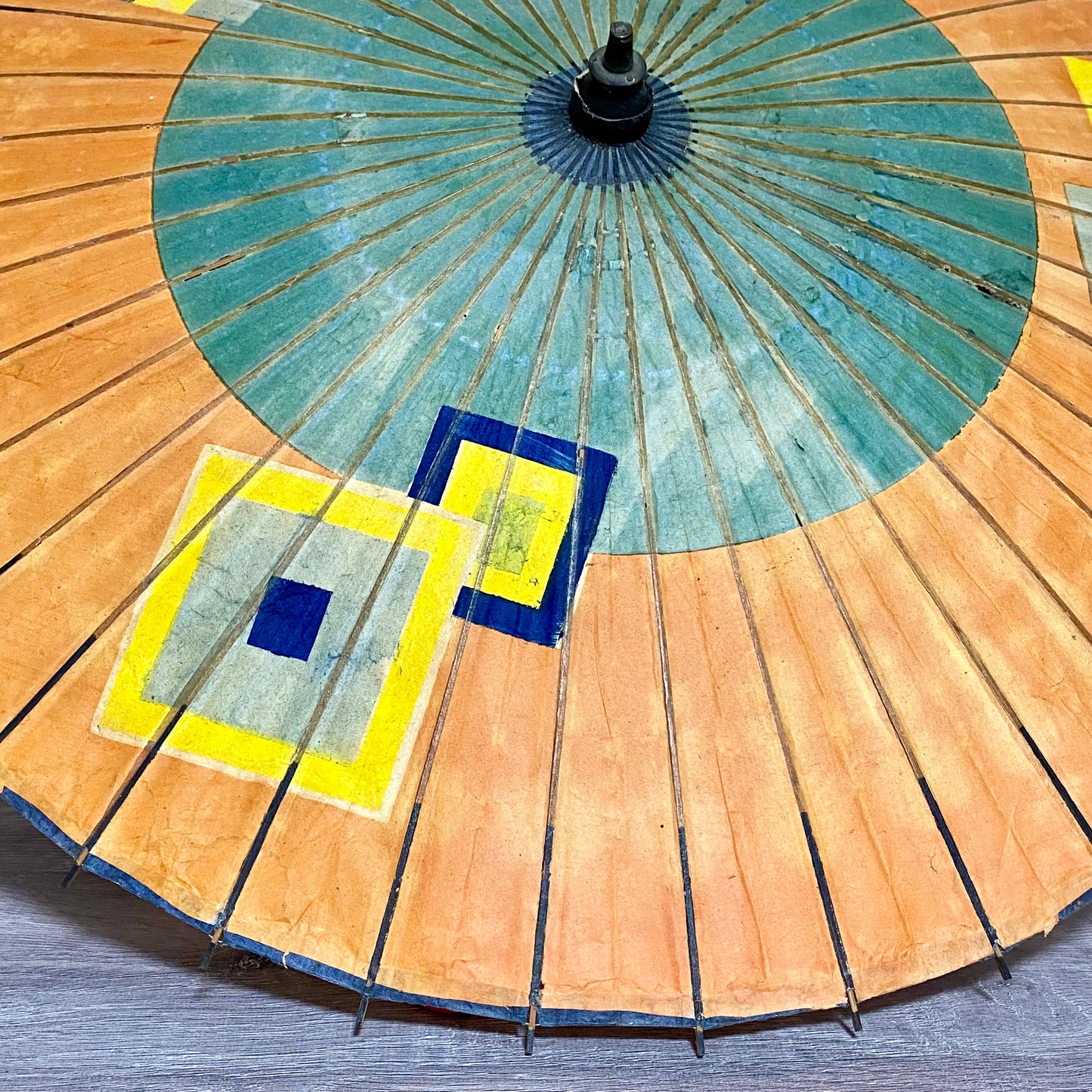 Japanese Vintage Paper Umbrella Parasol Hiyooshiya World War II Colourful Rare