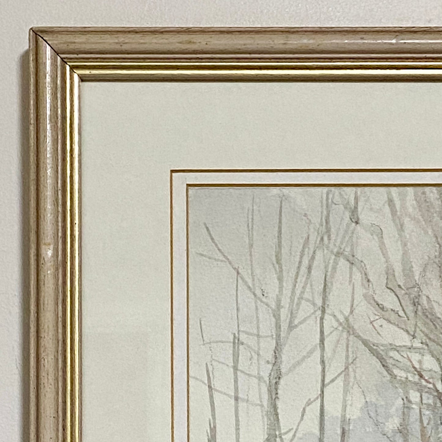 Vintage Country Lane Watercolour Painting Signed Keith Johnson Framed & Glazed