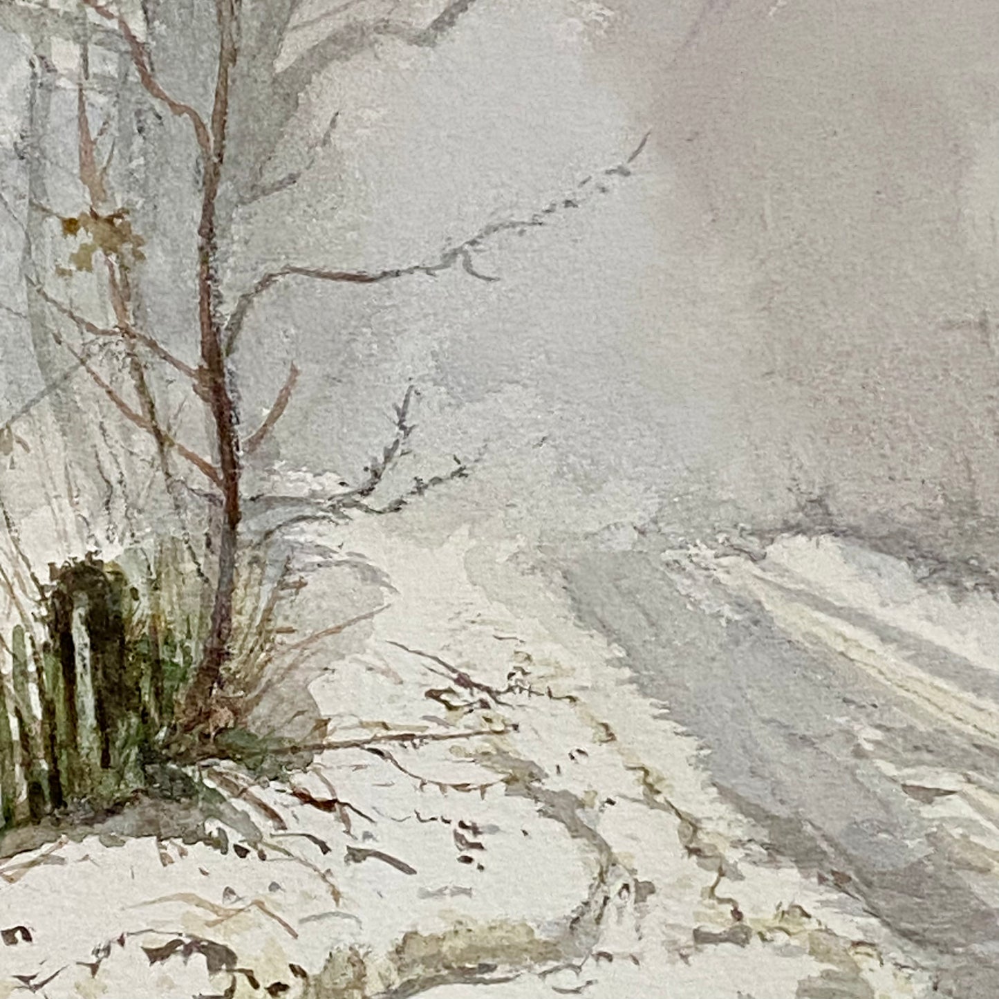 Vintage Country Lane Watercolour Painting Signed Keith Johnson Framed & Glazed