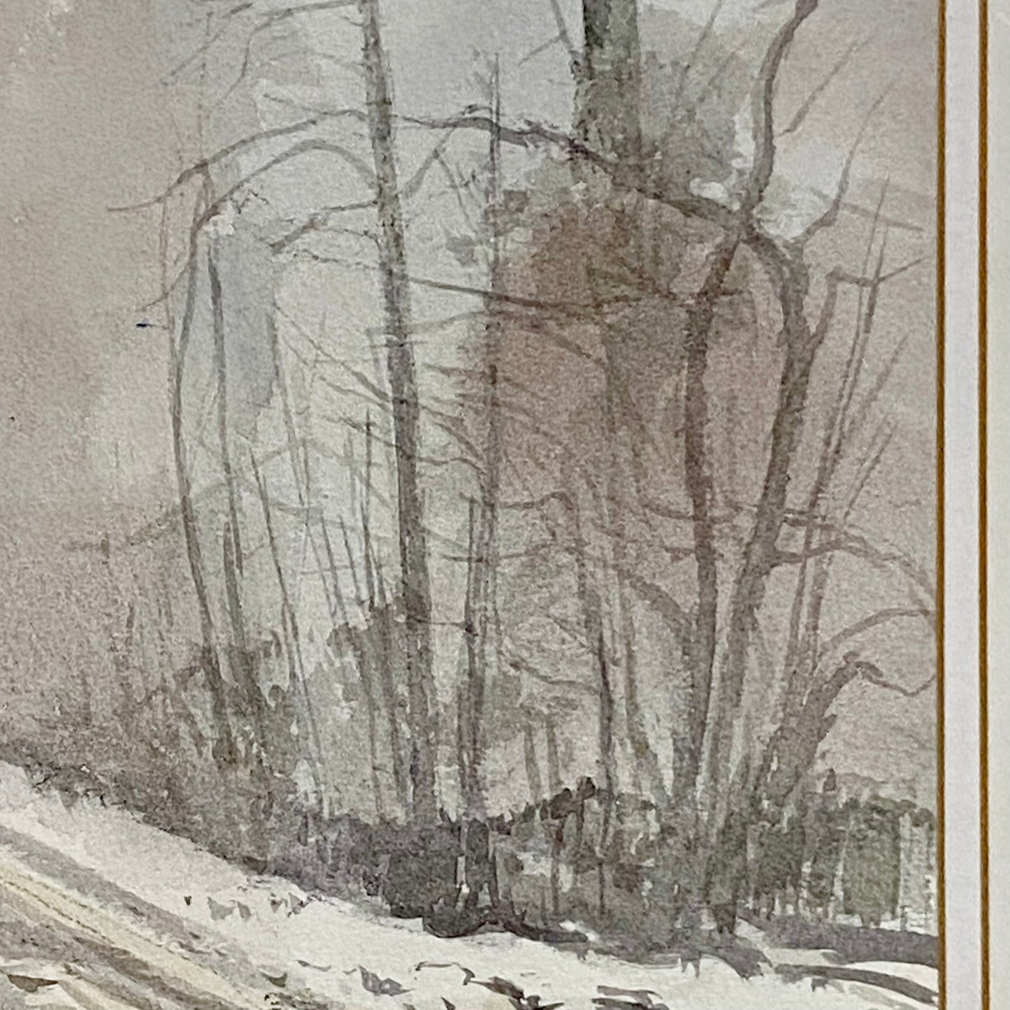 Vintage Country Lane Watercolour Painting Signed Keith Johnson Framed & Glazed