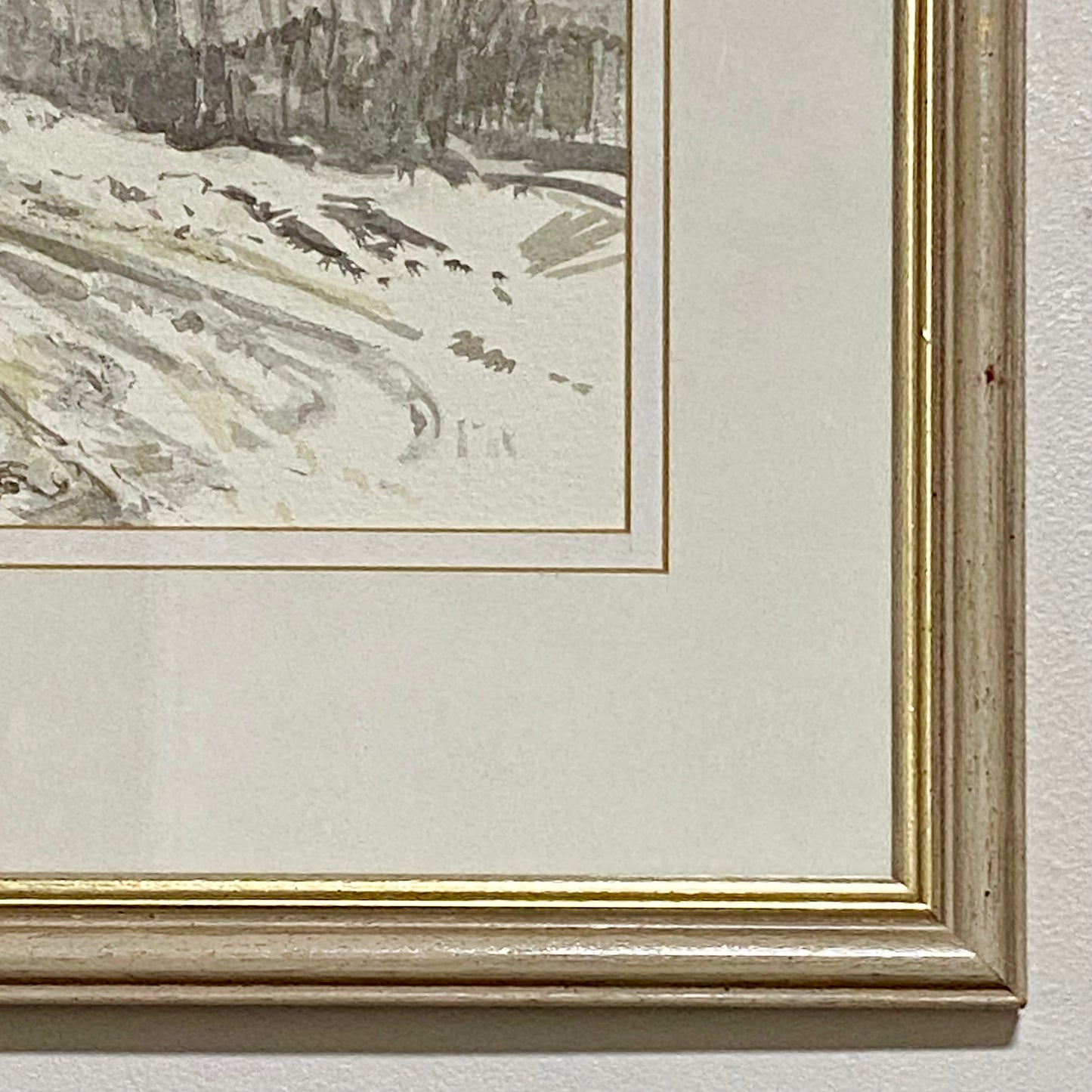 Vintage Country Lane Watercolour Painting Signed Keith Johnson Framed & Glazed