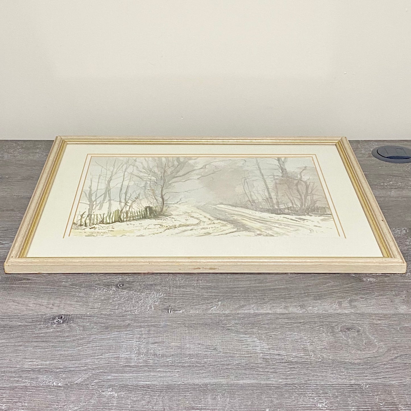 Vintage Country Lane Watercolour Painting Signed Keith Johnson Framed & Glazed