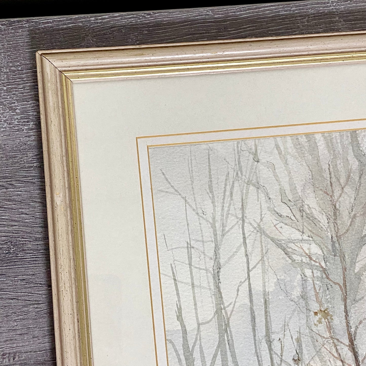 Vintage Country Lane Watercolour Painting Signed Keith Johnson Framed & Glazed