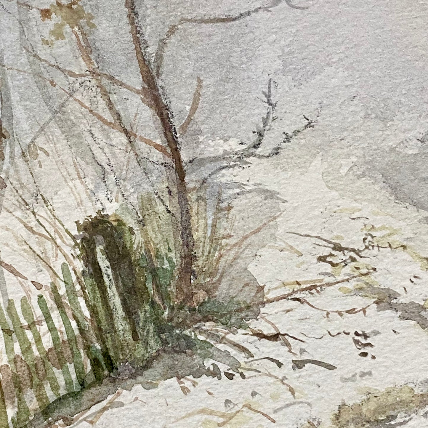 Vintage Country Lane Watercolour Painting Signed Keith Johnson Framed & Glazed