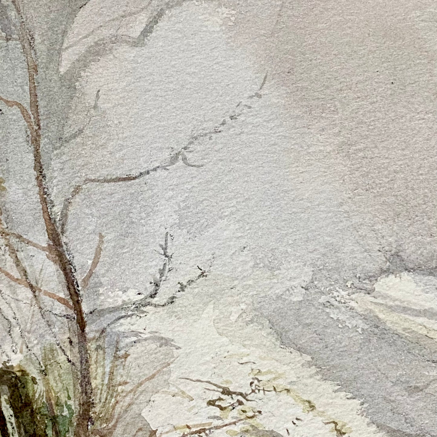 Vintage Country Lane Watercolour Painting Signed Keith Johnson Framed & Glazed