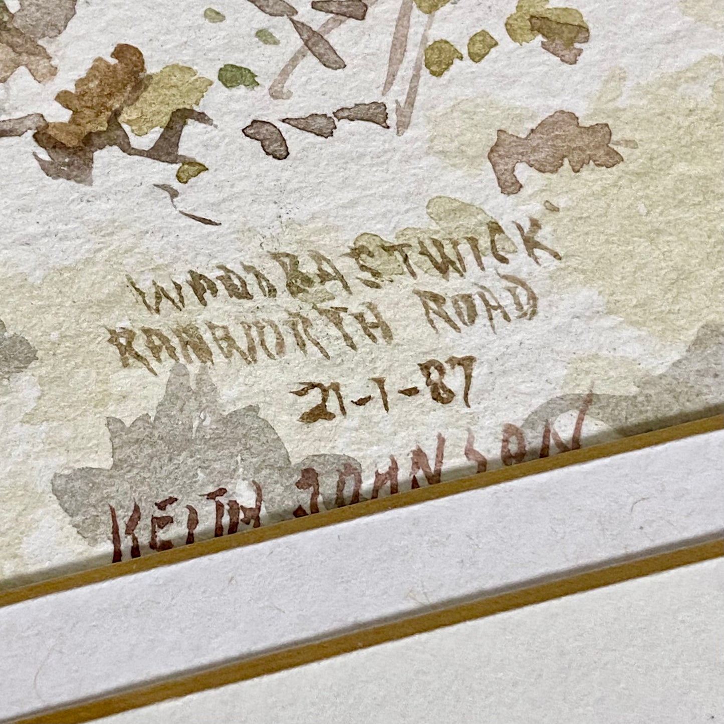 Vintage Country Lane Watercolour Painting Signed Keith Johnson Framed & Glazed