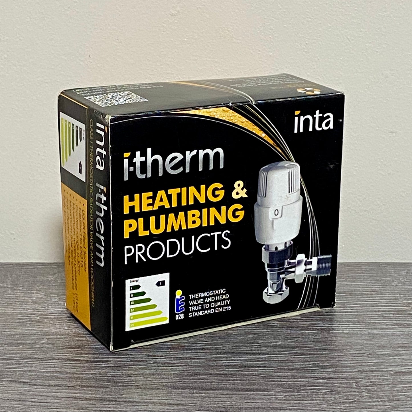 Inta 15mm I-THERM Angled Twin Pack Thermostatic Radiator Valve & Lock Shield 2pc