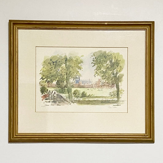 Vintage Hugh Casson Eton College College Field Signed Limited Edition Print 1988